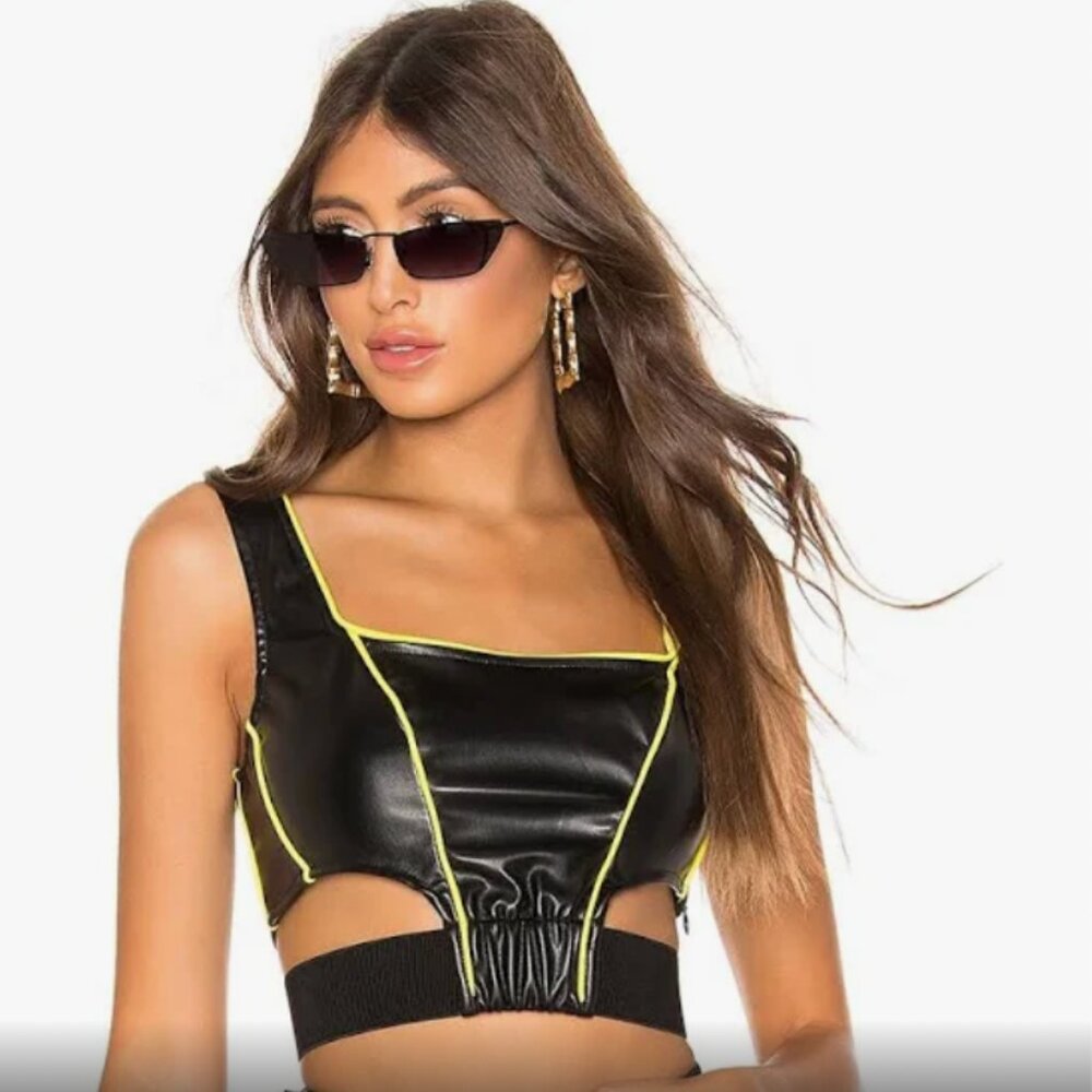 I.AM.GIA Nora Faux Leather Top